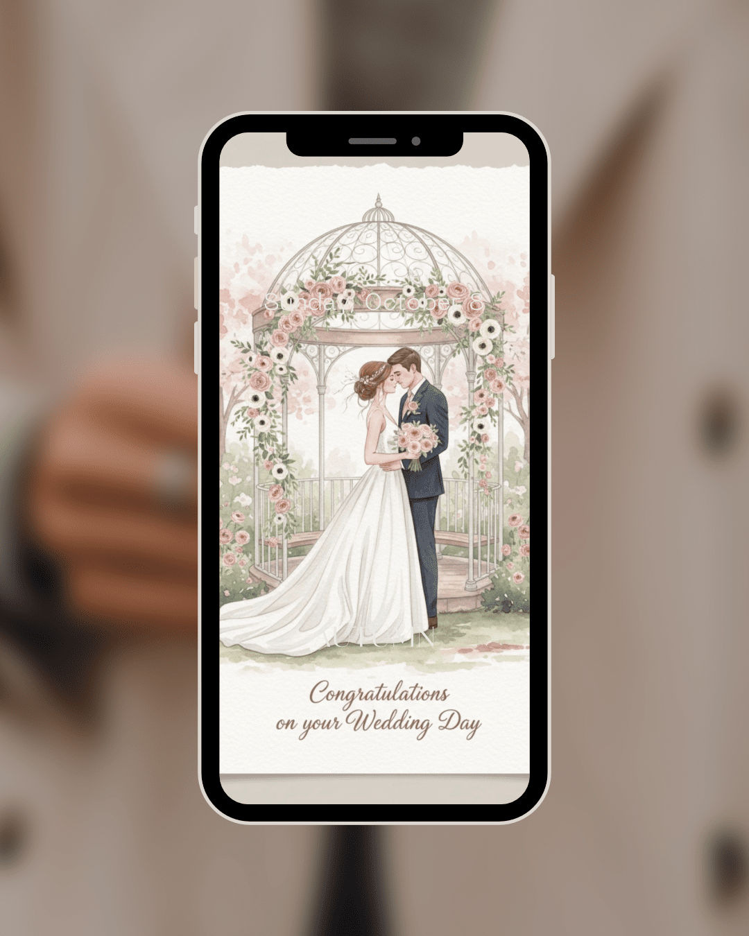 Wedding Card - Garden Gazebo - TheJoyfulDigital