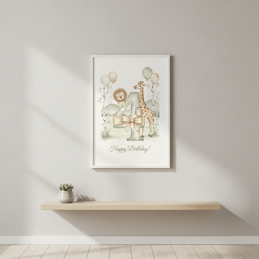 Happy Birthday Card – Age 4 - TheJoyfulDigital