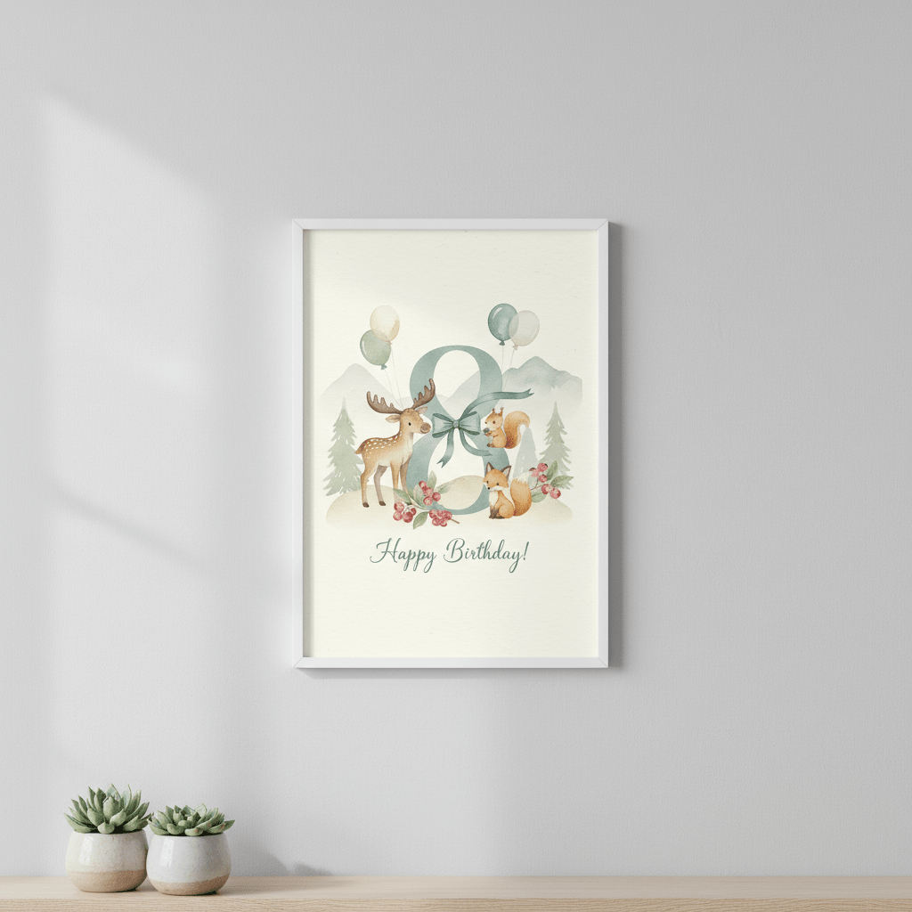 Happy Birthday Card – Age 8 - TheJoyfulDigital