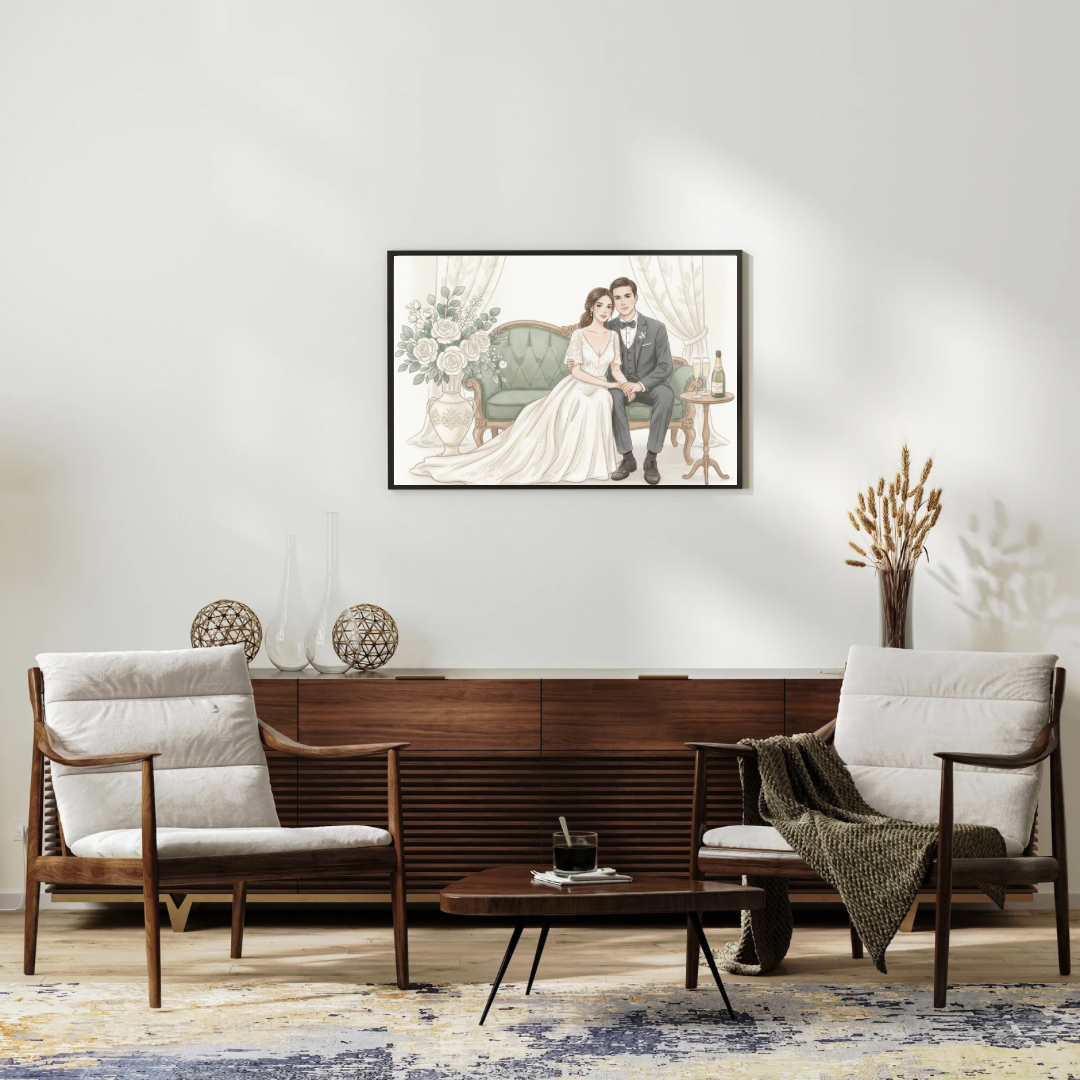 Thank You for All the Love wedding card with romantic message in Nordic pastel design perfect for wedding thank you notes