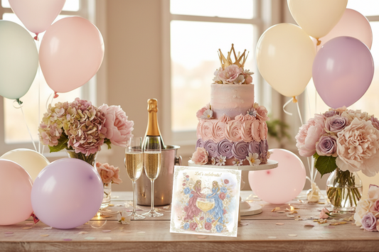 Let's celebrate greeting card - festive celebration message in Nordic minimalist design