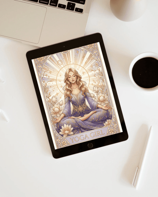 Yoga Girl - Art Nouveau Card – Digital Greeting Card - TheJoyfulDigital