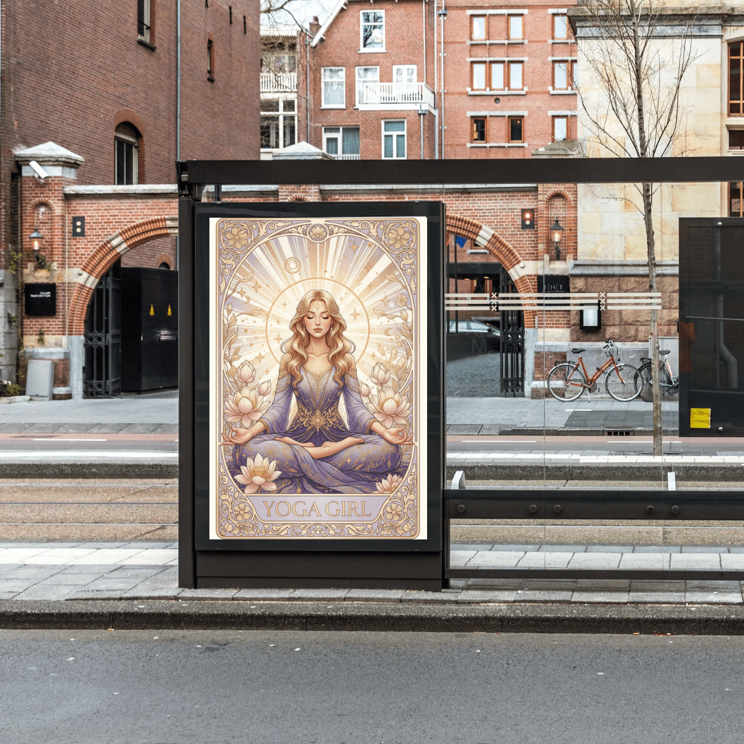 Yoga Girl - Art Nouveau Card – Digital Greeting Card - TheJoyfulDigital