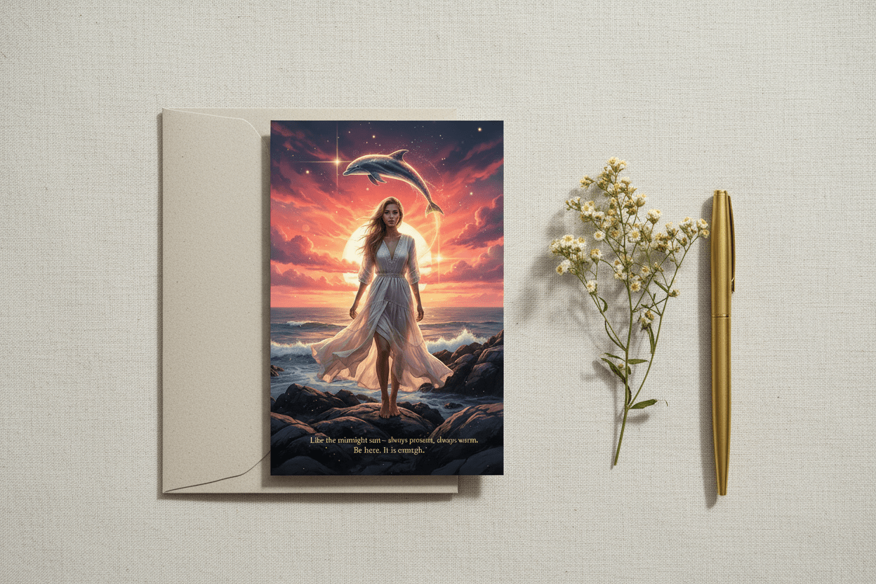 Midnight Sun – Mindfulness Greeting Card - TheJoyfulDigital