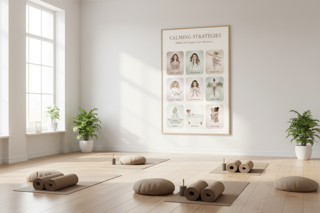 Calming Strategies Yoga Studio Poster