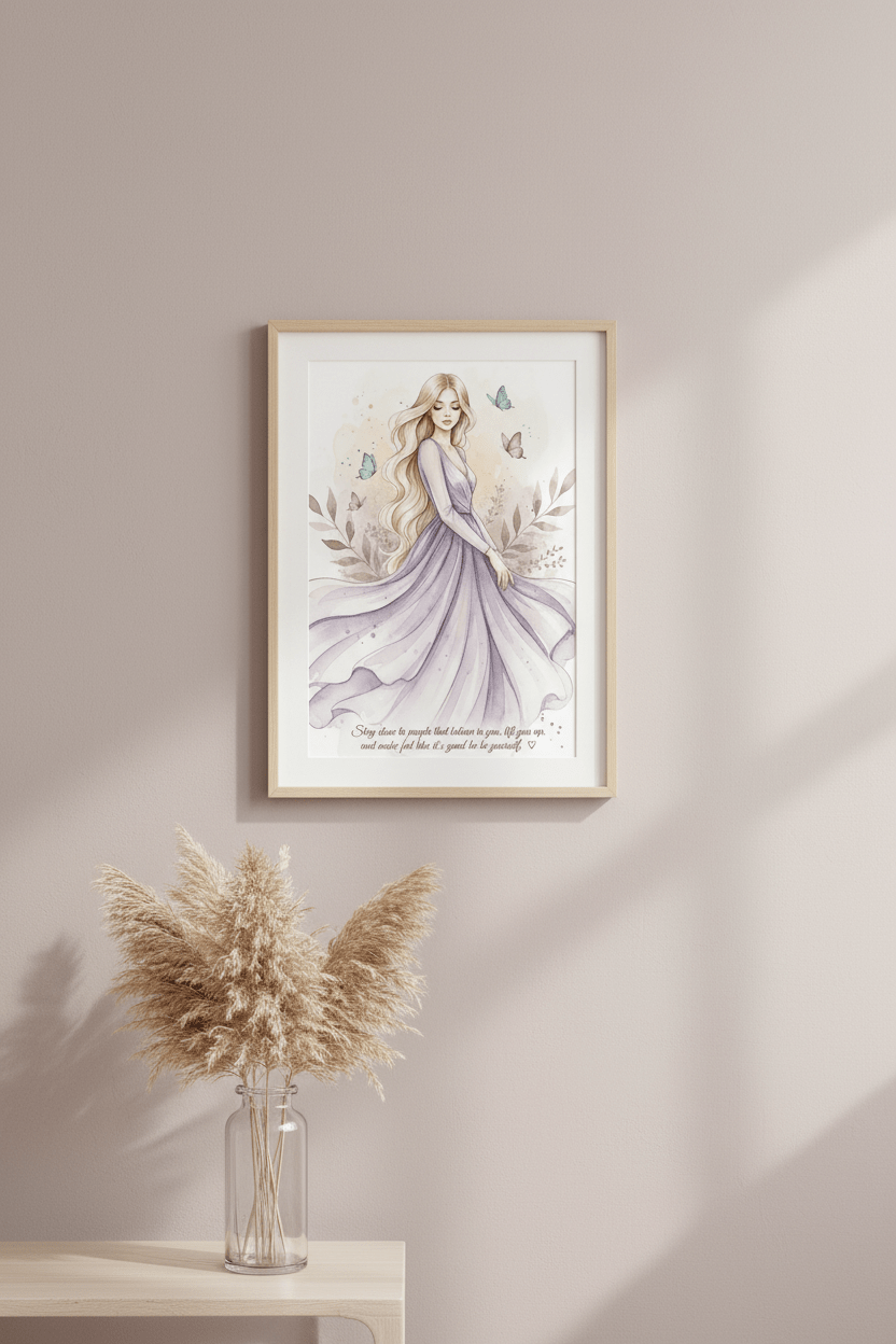 Stay Close To People digital card on MacBook - printable friendship and gratitude card