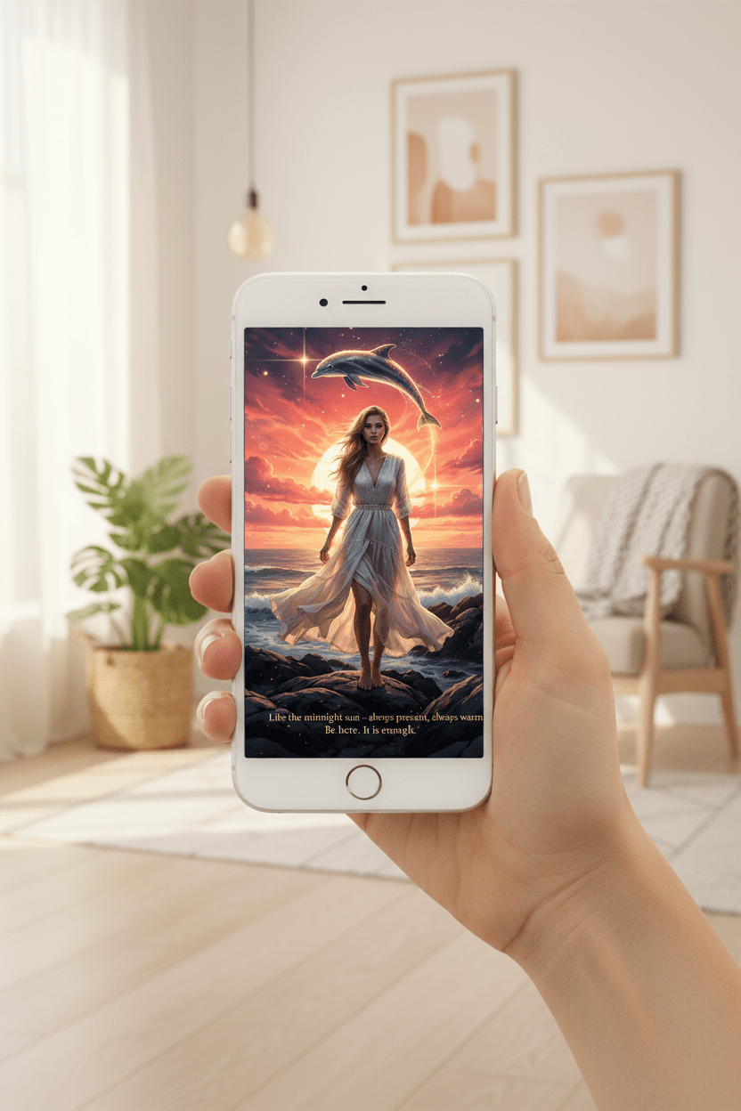 Midnight Sun – Mindfulness Greeting Card - TheJoyfulDigital