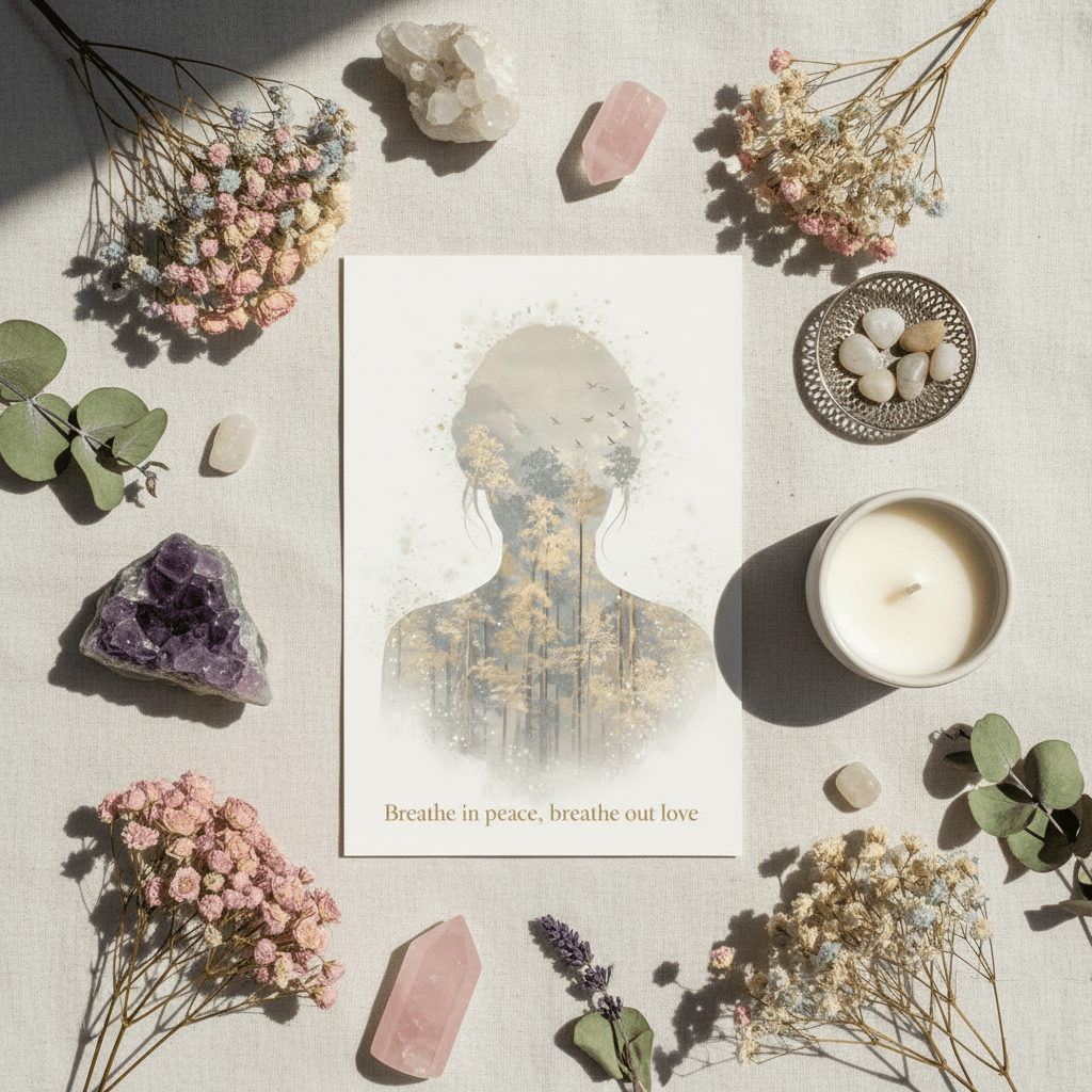 Breathe In Peace, Breathe Out Love – Mindfulness Card - TheJoyfulDigital