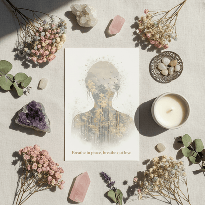 Breathe In Peace, Breathe Out Love – Mindfulness Card - TheJoyfulDigital