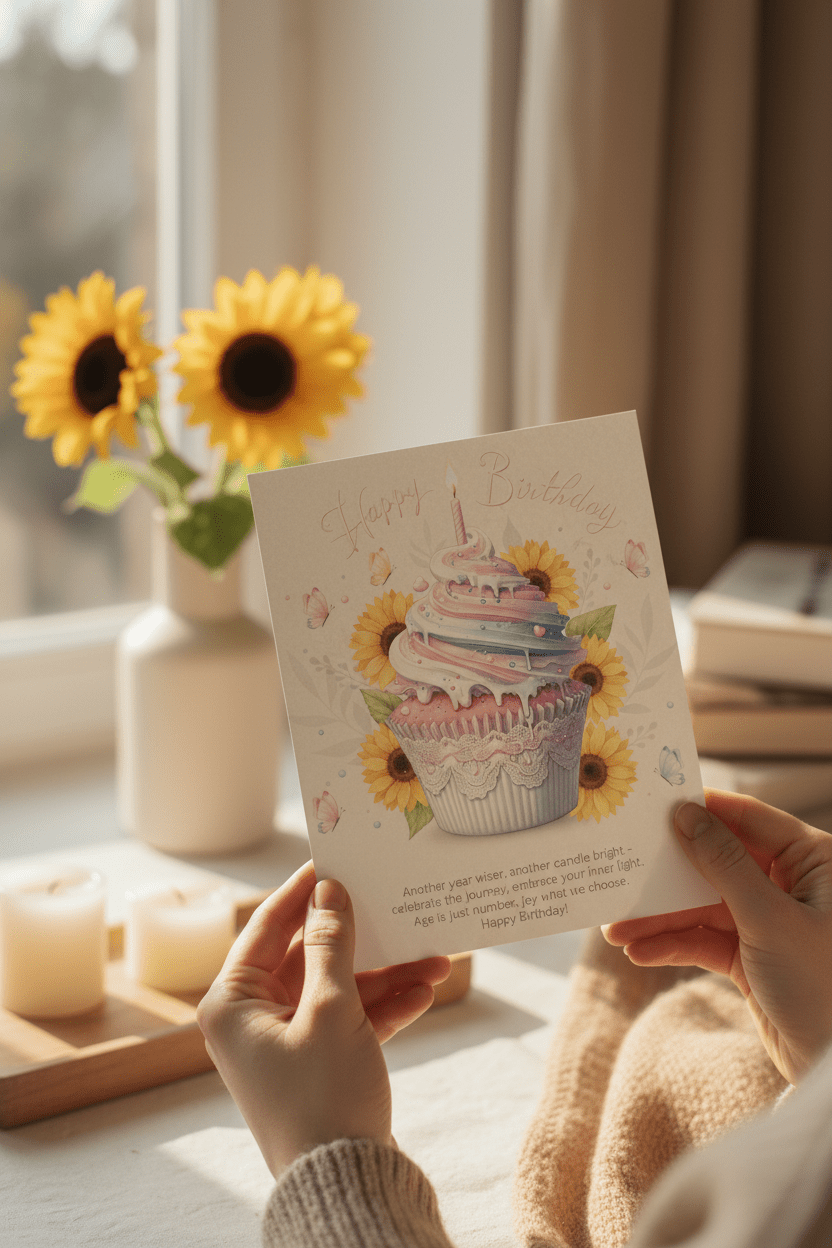 Witty birthday poem framed on wall - memorable birthday card with personality