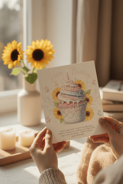 Witty birthday poem framed on wall - memorable birthday card with personality