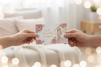 Greeting card displayed on iPhone mockup