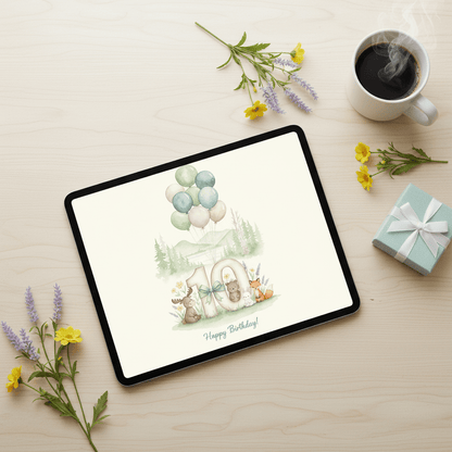 Happy Birthday Card – Age 10 - TheJoyfulDigital