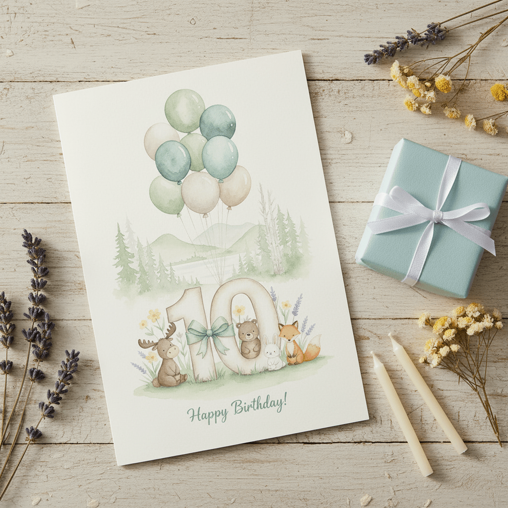Happy Birthday Card – Age 10 - TheJoyfulDigital