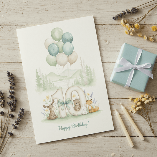 Happy Birthday Card – Age 10 - TheJoyfulDigital