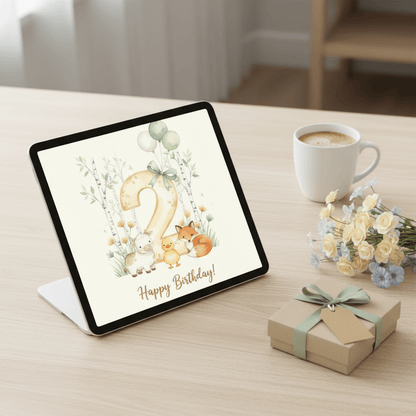Happy Birthday Card – Age 2 - TheJoyfulDigital