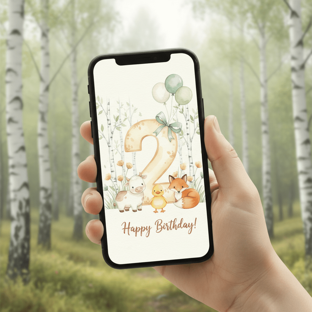 Happy Birthday Card – Age 2 - TheJoyfulDigital