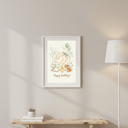 Happy Birthday Card – Age 2 - TheJoyfulDigital