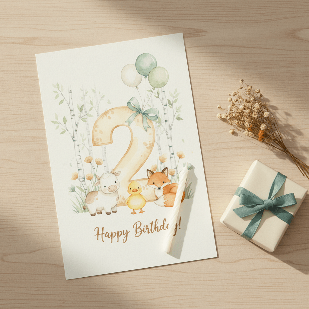 Happy Birthday Card – Age 2 - TheJoyfulDigital