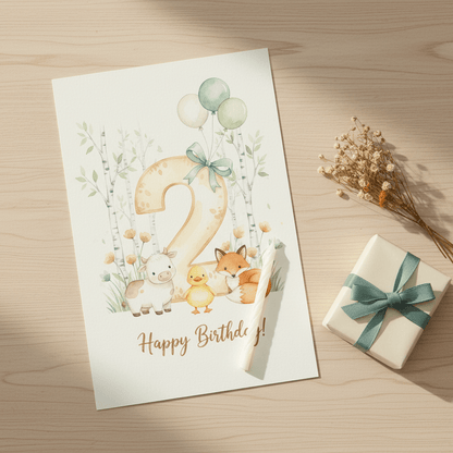 Happy Birthday Card – Age 2 - TheJoyfulDigital