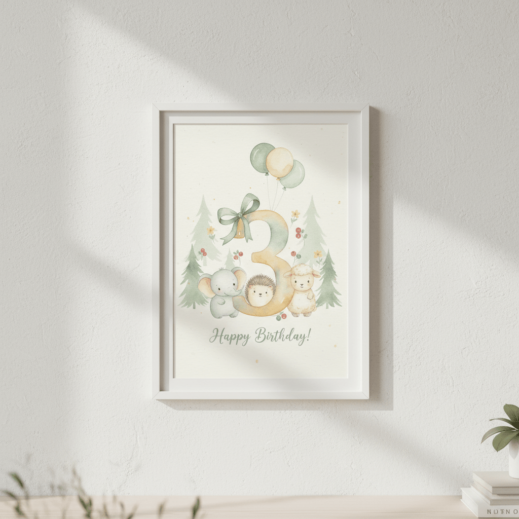 Happy Birthday Card – Age 3 - TheJoyfulDigital