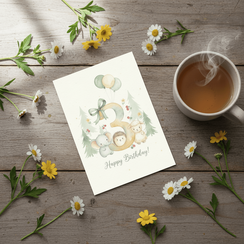 Happy Birthday Card – Age 3 - TheJoyfulDigital