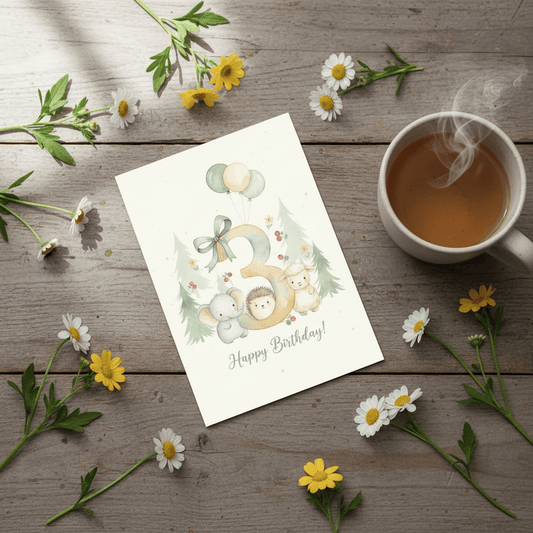 Happy Birthday Card – Age 3 - TheJoyfulDigital