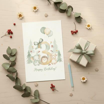 Happy Birthday Card – Age 3 - TheJoyfulDigital