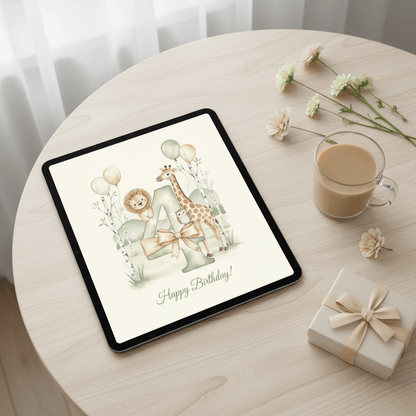 Happy Birthday Card – Age 4 - TheJoyfulDigital