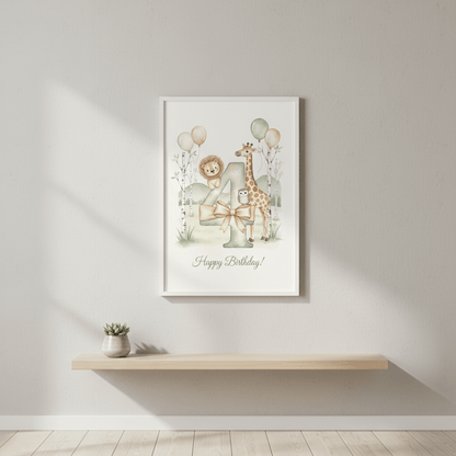 Happy Birthday Card – Age 4 - TheJoyfulDigital