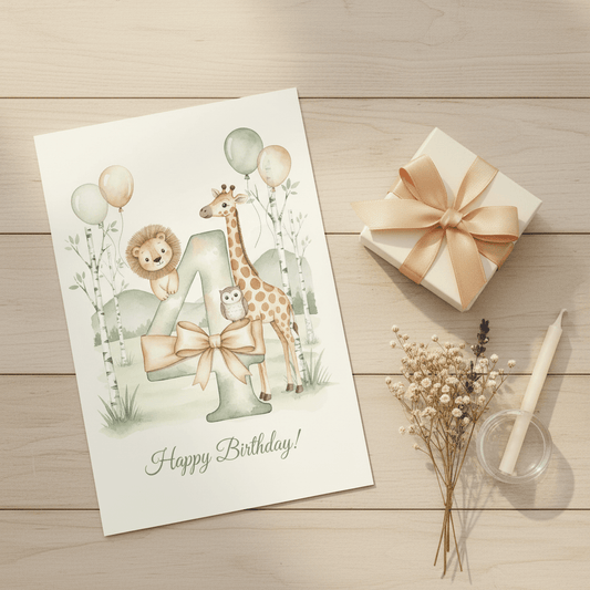 Happy Birthday Card – Age 4 - TheJoyfulDigital