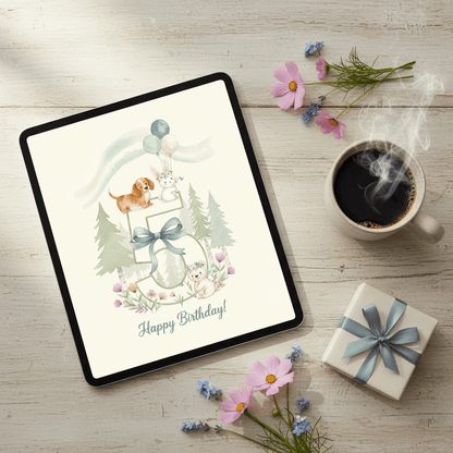 Happy Birthday Card – Age 5 - TheJoyfulDigital