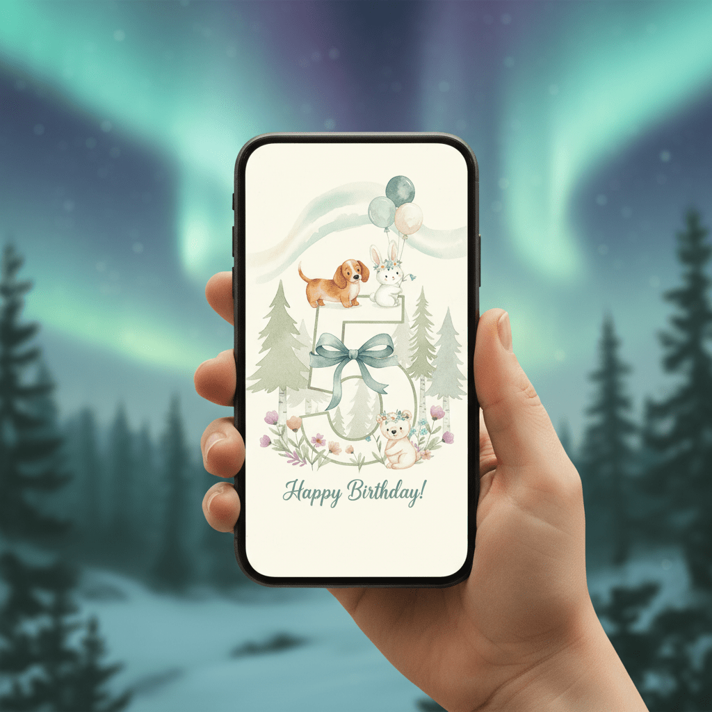 Happy Birthday Card – Age 5 - TheJoyfulDigital