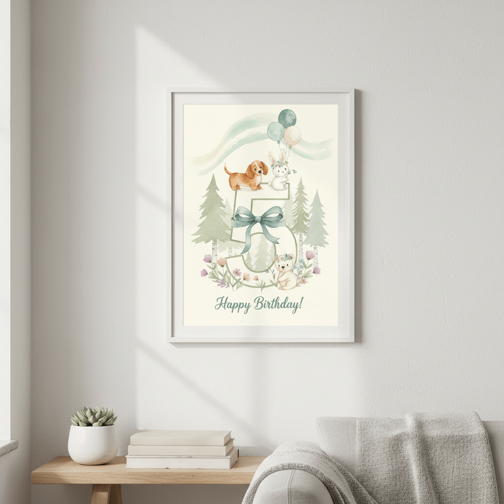 Happy Birthday Card – Age 5 - TheJoyfulDigital