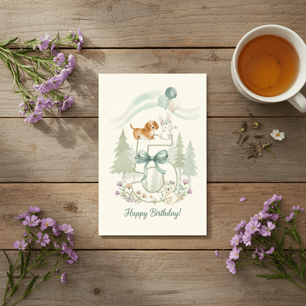 Happy Birthday Card – Age 5 - TheJoyfulDigital