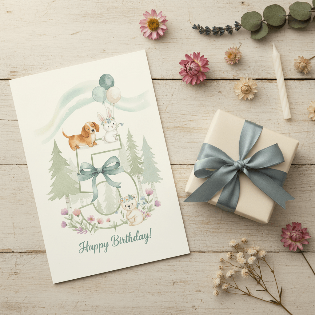 Happy Birthday Card – Age 5 - TheJoyfulDigital