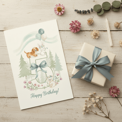 Happy Birthday Card – Age 5 - TheJoyfulDigital