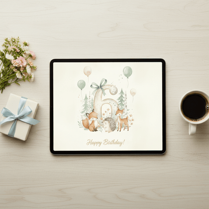 Happy Birthday Card – Age 6 - TheJoyfulDigital