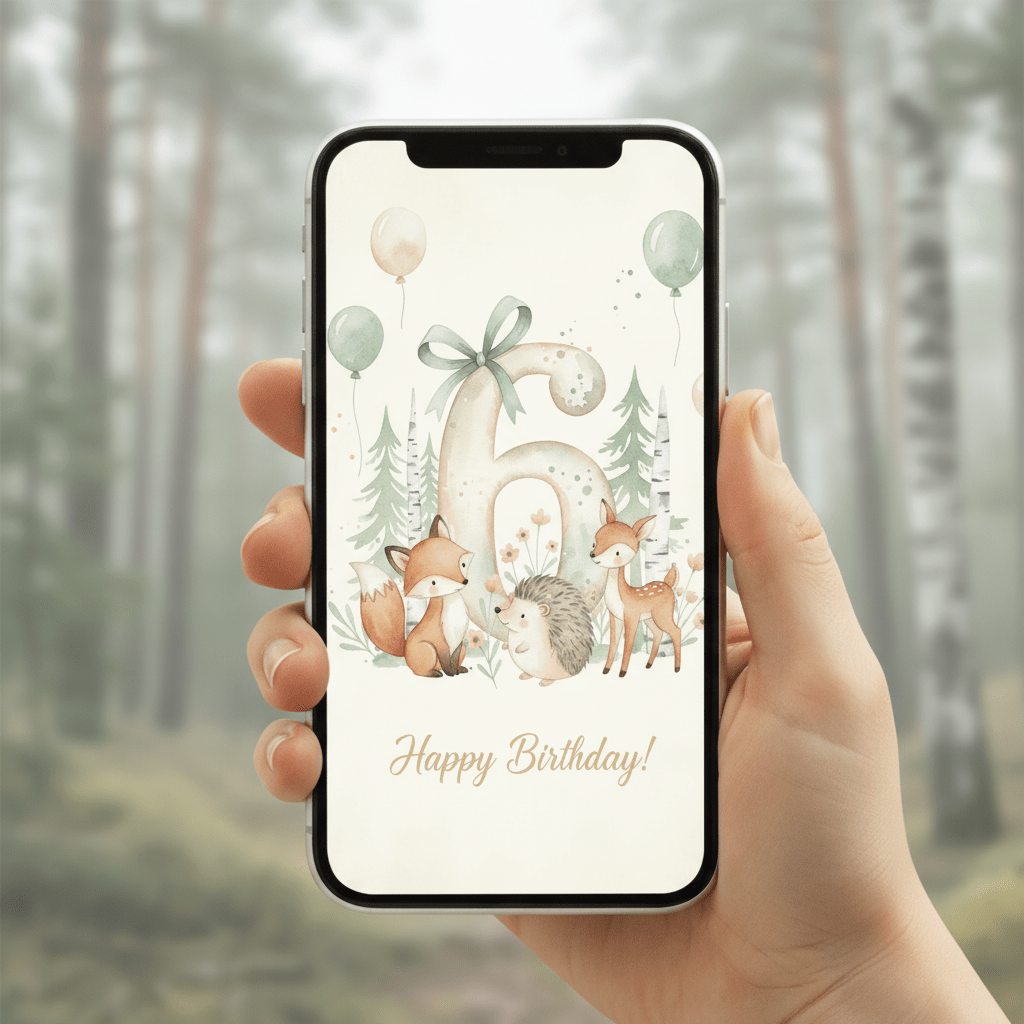 Happy Birthday Card – Age 6 - TheJoyfulDigital