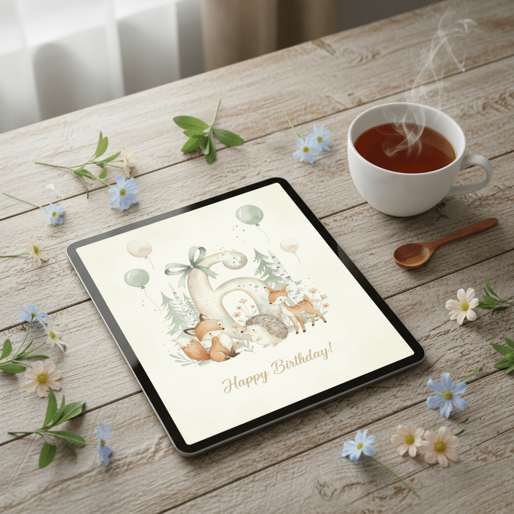 Happy Birthday Card – Age 6 - TheJoyfulDigital