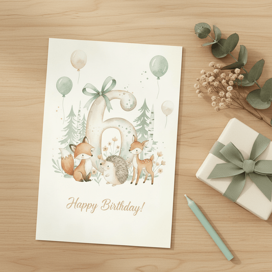 Happy Birthday Card – Age 6 - TheJoyfulDigital