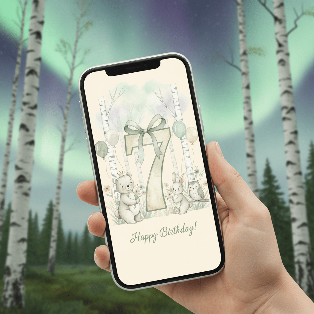 Happy Birthday Card – Age 7 - TheJoyfulDigital
