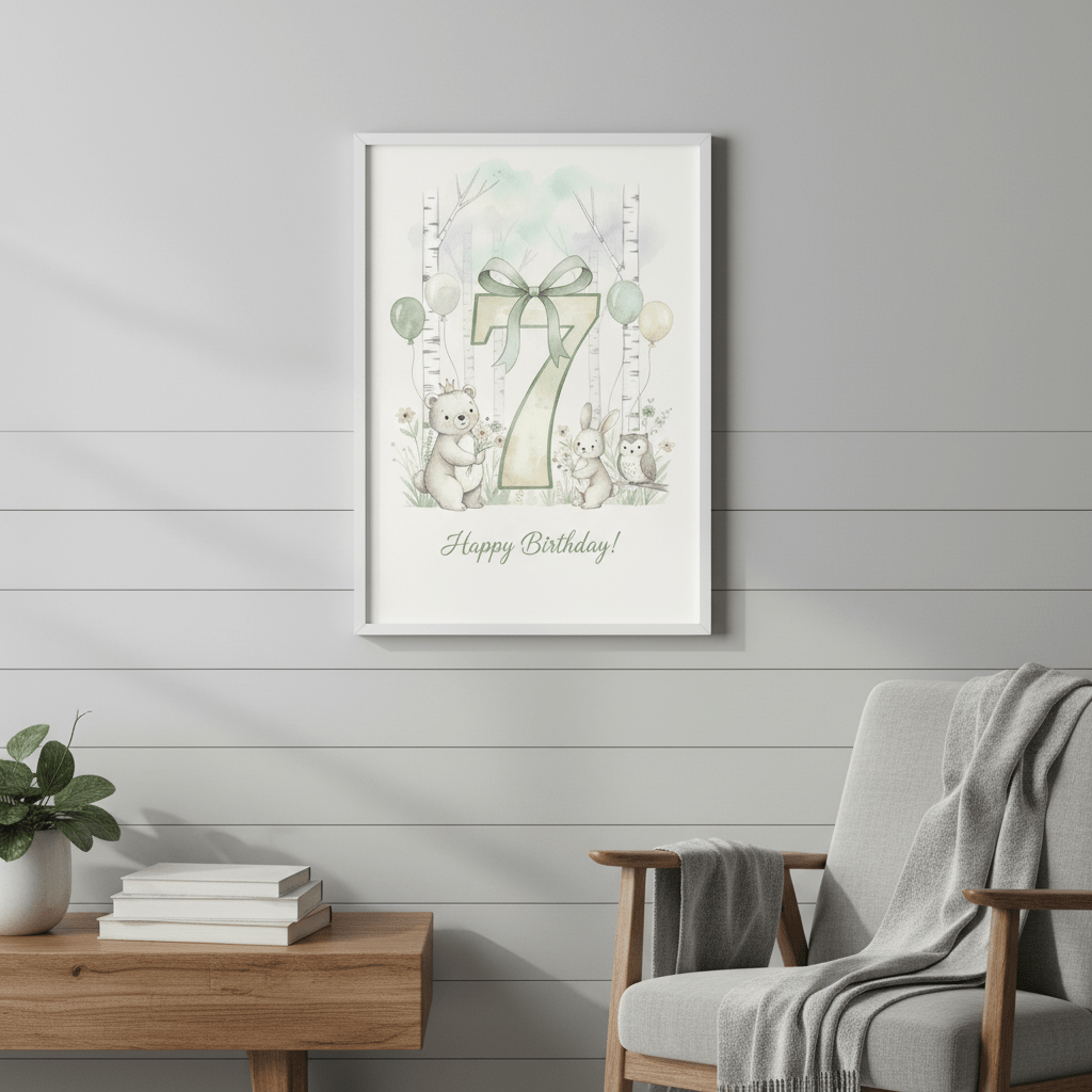 Happy Birthday Card – Age 7 - TheJoyfulDigital