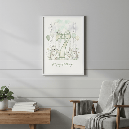 Happy Birthday Card – Age 7 - TheJoyfulDigital
