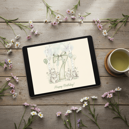 Happy Birthday Card – Age 7 - TheJoyfulDigital