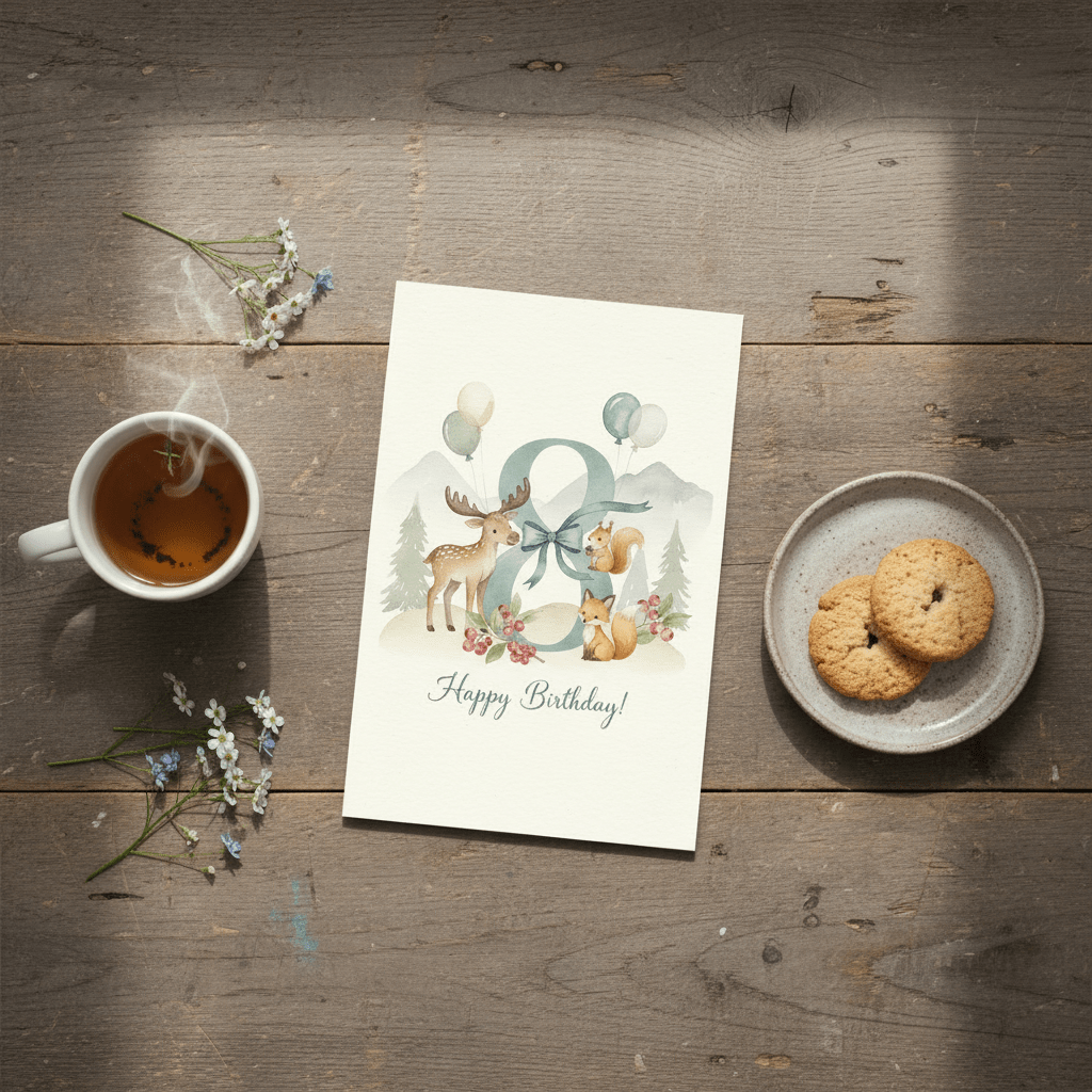 Happy Birthday Card – Age 8 - TheJoyfulDigital