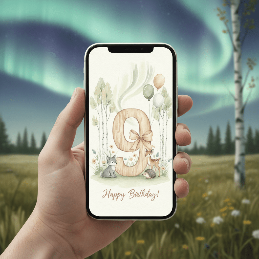 Happy Birthday Card – Age 9 - TheJoyfulDigital