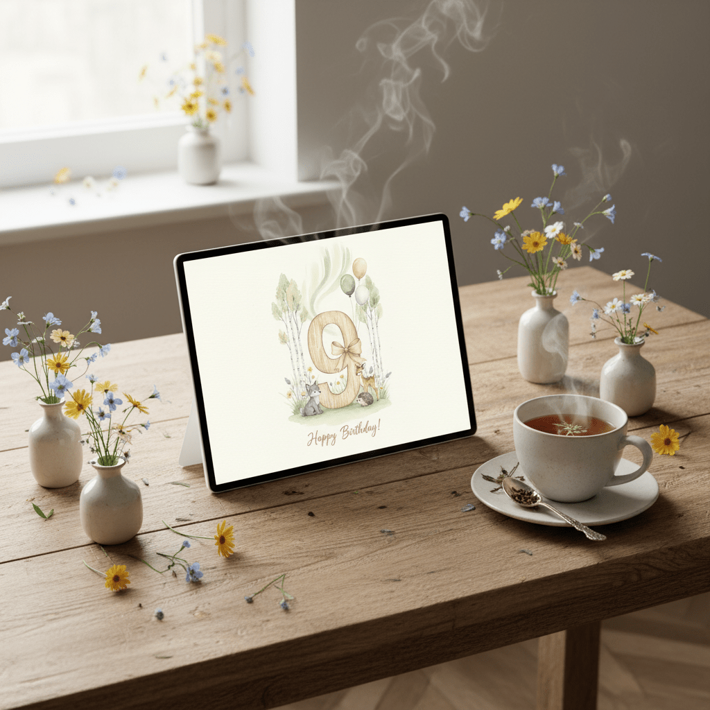 Happy Birthday Card – Age 9 - TheJoyfulDigital