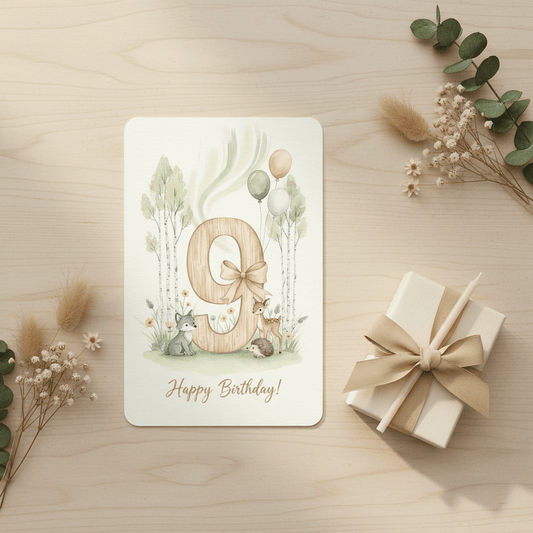 Happy Birthday Card – Age 9 - TheJoyfulDigital