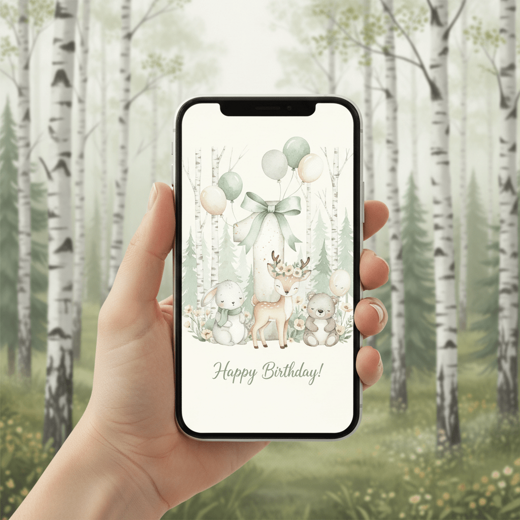 Happy Birthday Card – Age 1 - TheJoyfulDigital